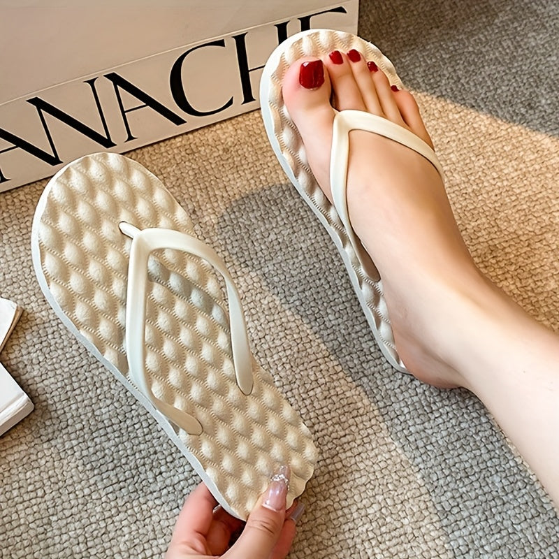 Women’s Summer Flip-Flops Lightweight TPU Non-Slip Sandals for Beach and Pool