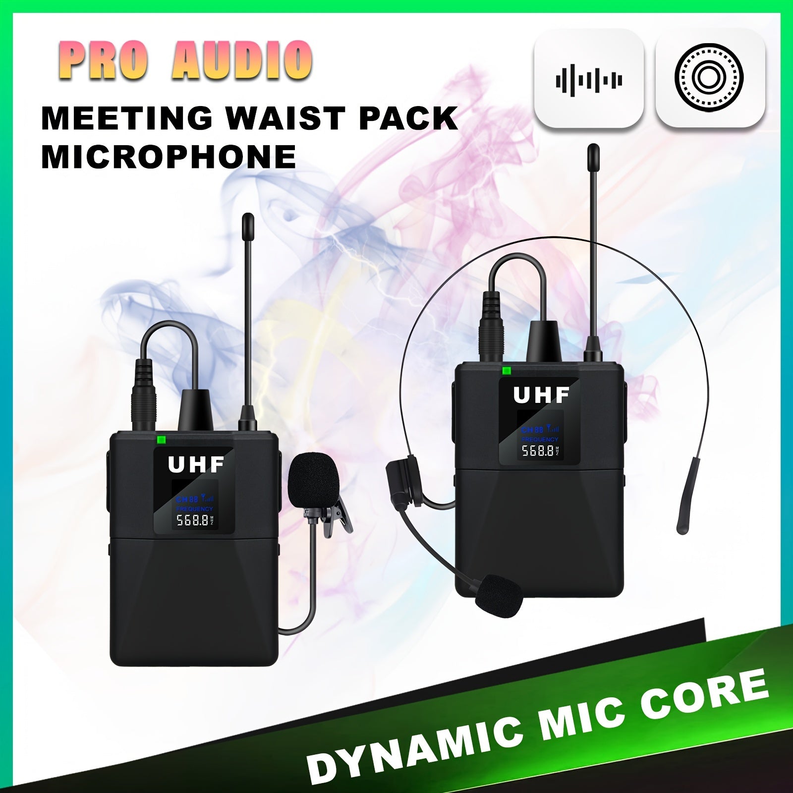 Wireless Dual-Channel Lavalier Microphone System for Cameras Interviews Phone Recording