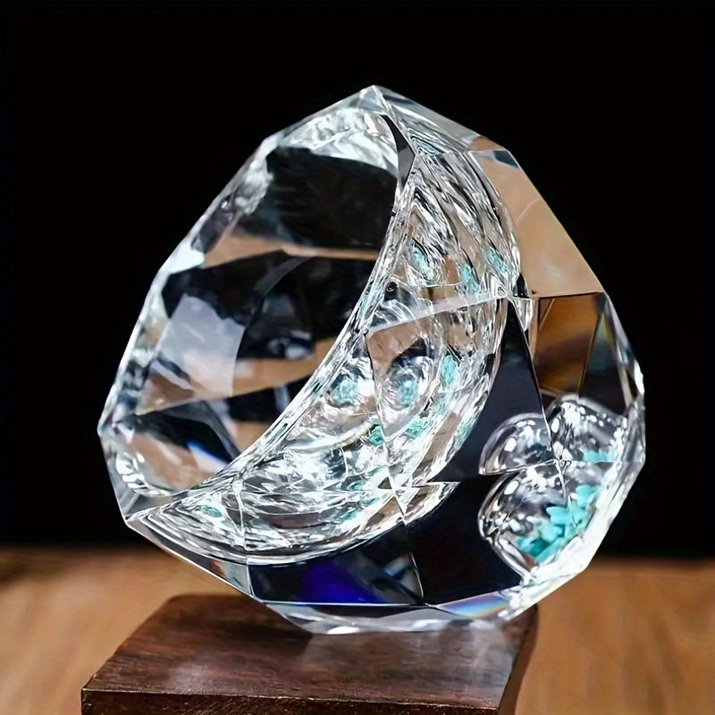 50ml Crystal Glassware Set Insulated Reusable Diamond-Cut Glasses for Spirits and Tea