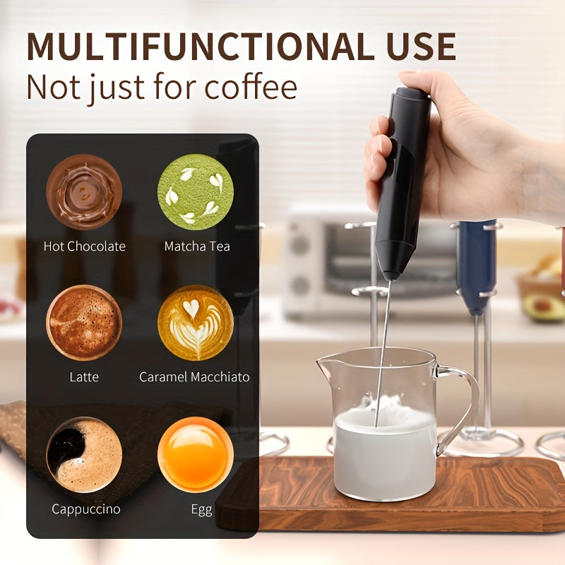 Elektr sut ko'pirtgichi, zanglamas po'latdan yasalgan ushlagich, qaymoq ko'pirtgichi, qo'l bilan ishlatiladigan ko'pik tayyorlagich va aralashtirgich, 9.60 dyuym x 1.37 dyuym