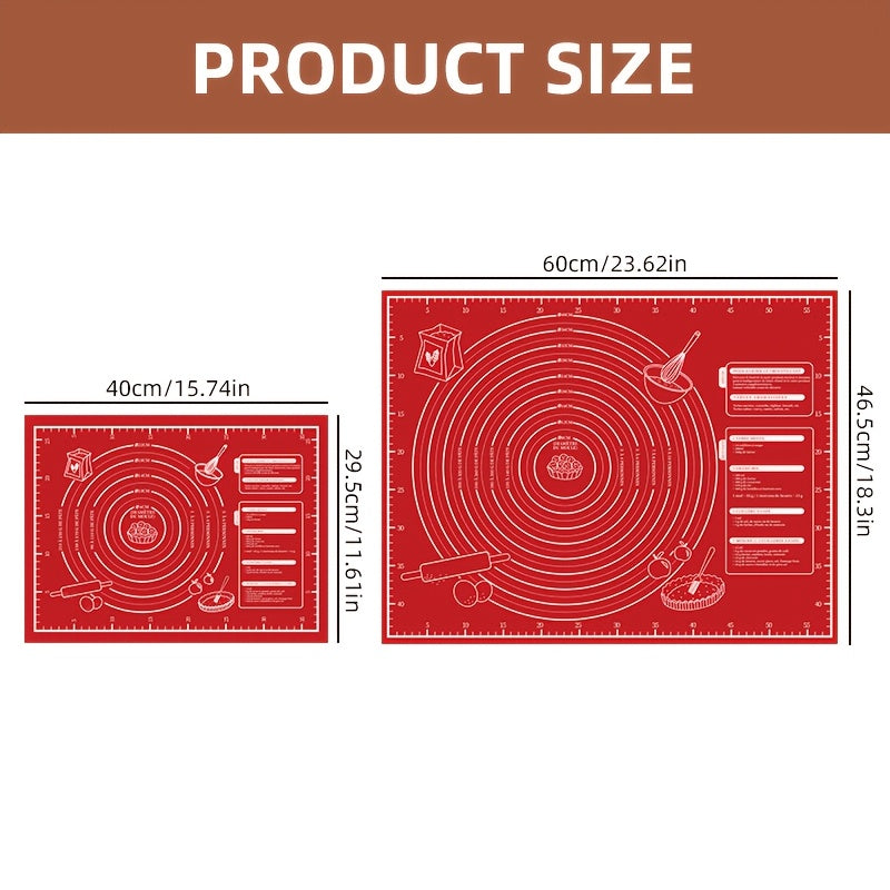 Silicone Baking Mat with Measurements Non-Slip Reusable Food-Grade EVA Pastry Rolling Pad