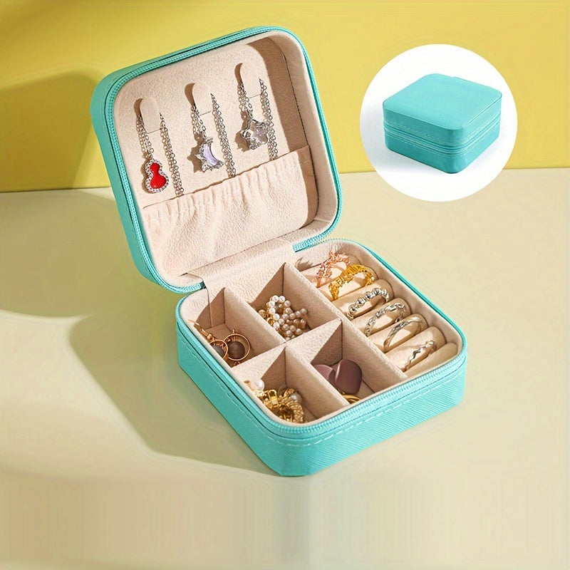 Caja de almacenamiento para joyas Multi-Grid con forro suave para collares y pendientes