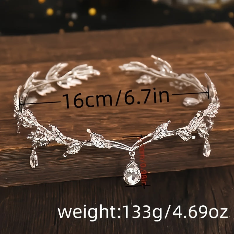 Baroque Crown Tiara with Rhinestones for Fairy Princess Costumes and Accessories