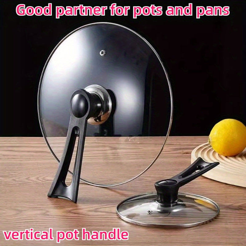 Mango de bakelita con soporte de plástico de diseño ergonómico, perla superior, orejas para tapas