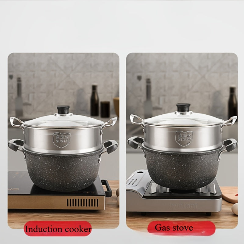 Чугунная антипригарная кастрюля для супа с Маифанским камнем и двойными ручками для газовых плит