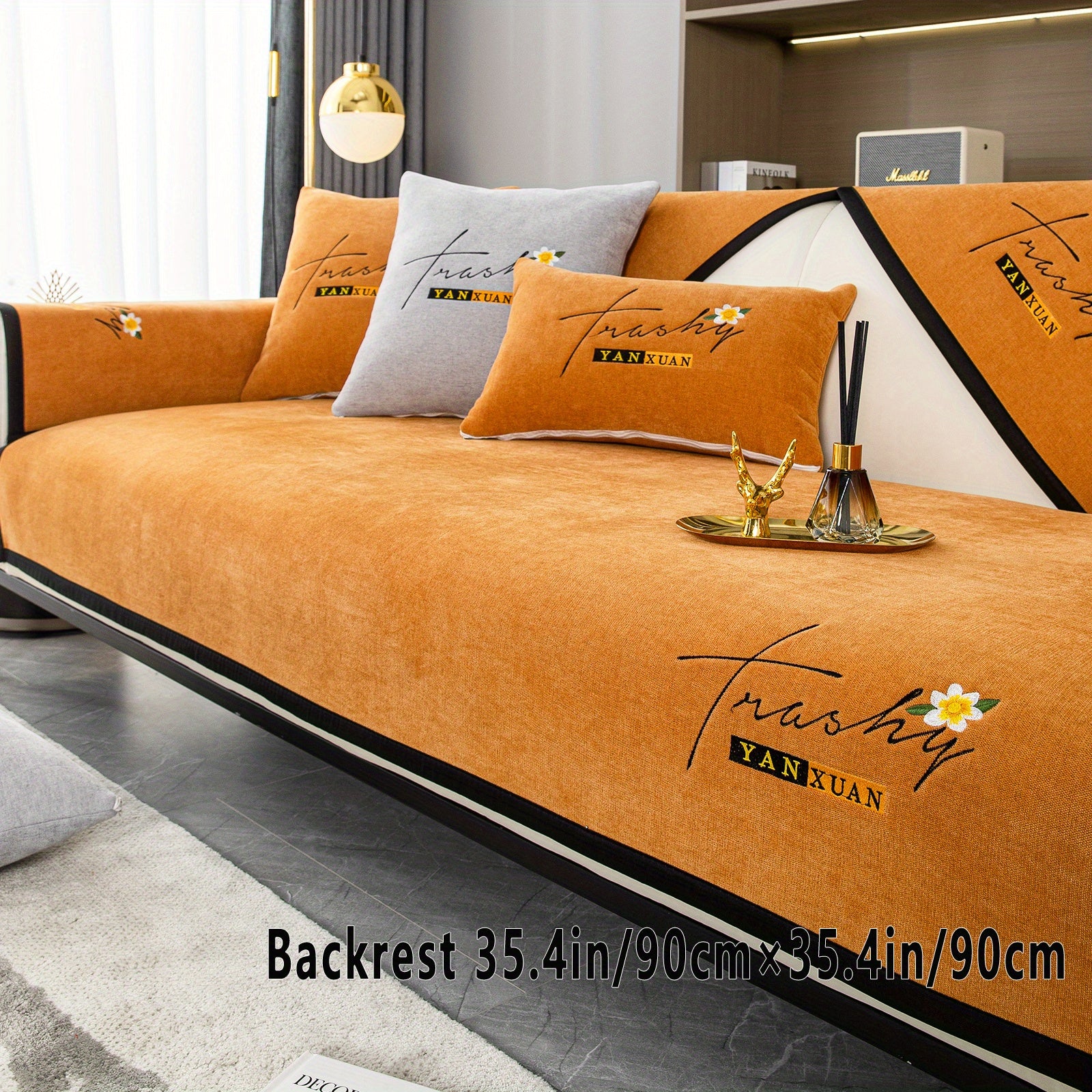 Chenille Sofa Slipcover All Seasons Protects Furniture and Enhances Home Decor