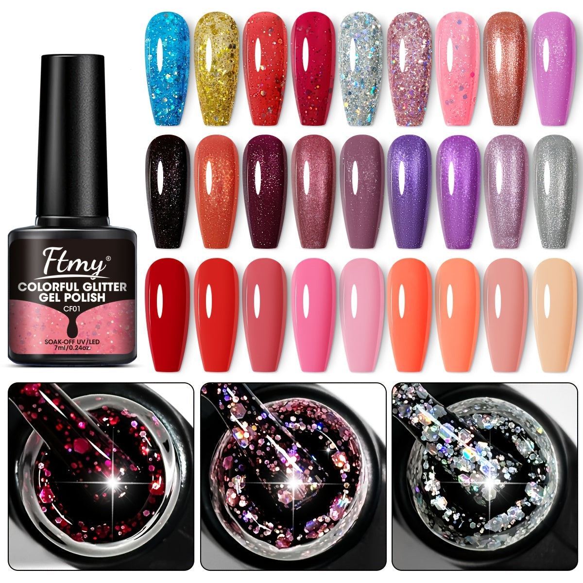 Women Gel Nail Polish Strong Bright Colors Long-Lasting
