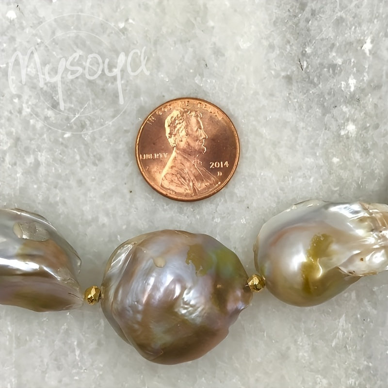 Freshwater Pearl Necklace for Women 21-28mm Baroque Natural Jewelry Gift