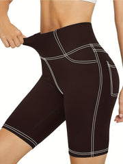 Plus Size Women's Denim Shorts High-Waisted Summer Casual Navy Blue