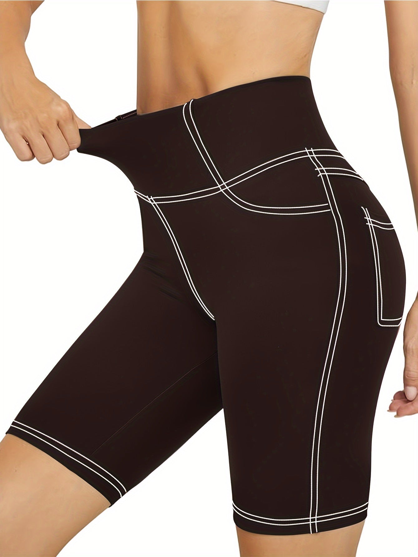 Plus Size Women's Denim Shorts High-Waisted Summer Casual Navy Blue