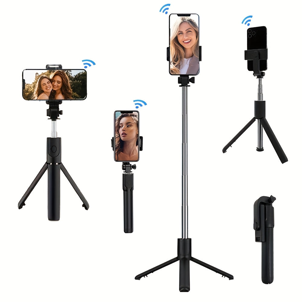 Selfie Stick Tripod with Wireless Remote and 360-Degree Rotation for Smartphones