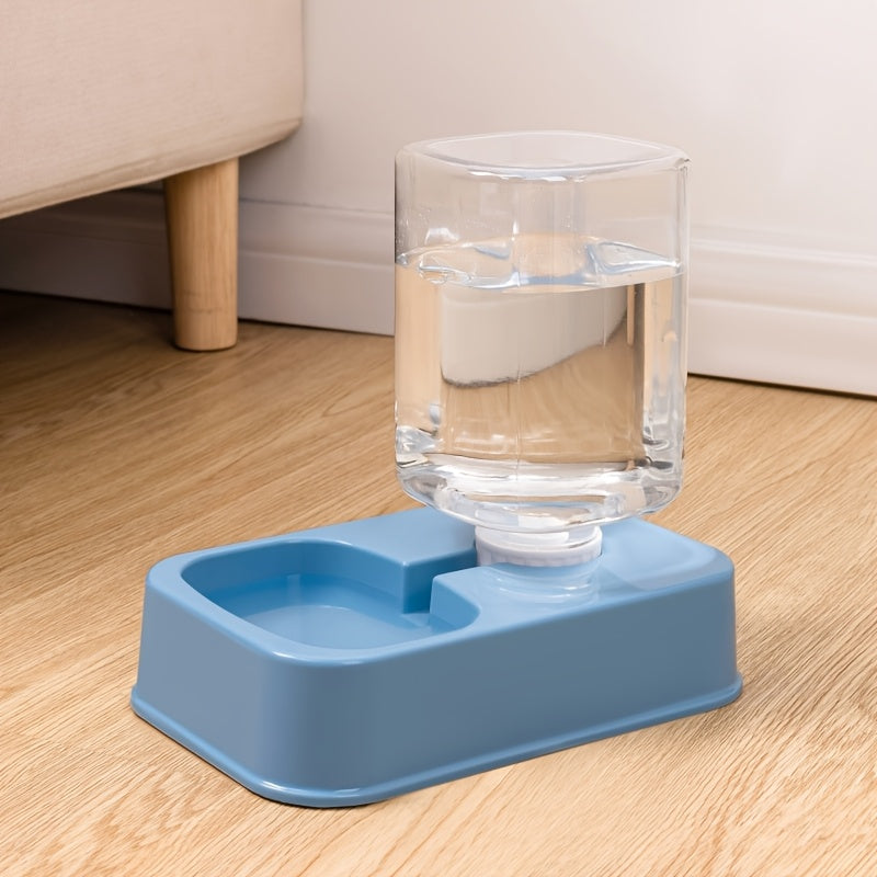 2-in-1 Pet Feeder and Water Dispenser for Cats and Dogs Durable Plastic No Batteries Needed