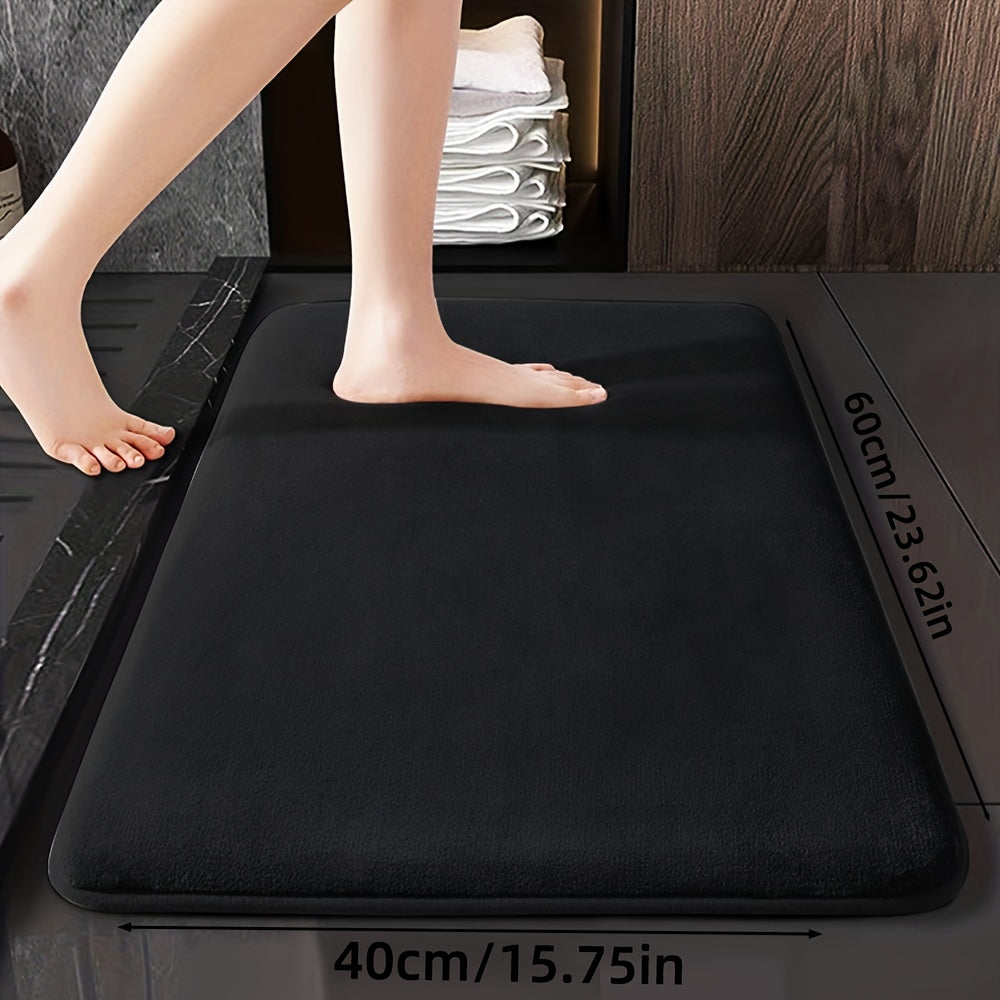 Soft Polyester Bathroom Mat Non-Slip Absorbent Geometric Design for Shower and Bedroom