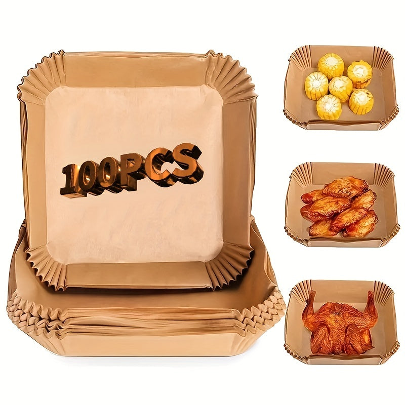 Disposable Square Air Fryer Liners 16cm 10/50/100pcs Oven Accessories