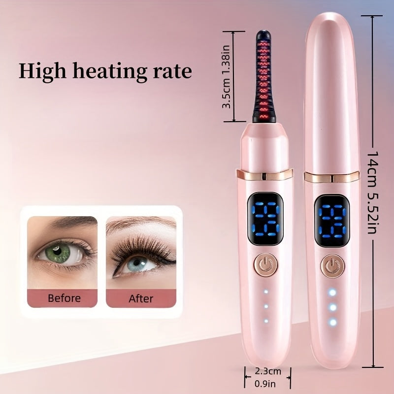 Electric Eyelash Curler 3-in-1 USB Rechargeable with 3 Temperature Settings Compact Travel Beauty Tool