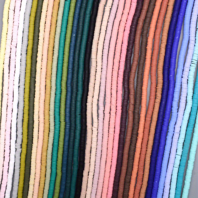 4800 Pieces of Handmade Polymer Clay Beads 12 Strands 6x1mm for Jewelry Making