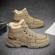 Men's Snow Boots Casual Sporty Lace-Up High Top for Outdoor Winter Hiking