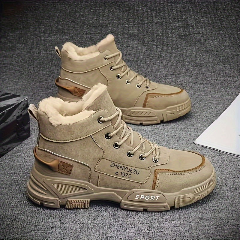 Men's Snow Boots Casual Sporty Lace-Up High Top for Outdoor Winter Hiking