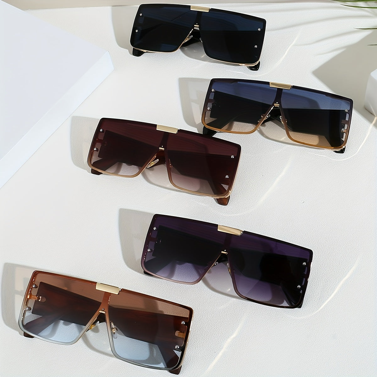 Retro kvadrat ko‘zoynaklar erkaklar va ayollar uchun, gradient linza, moda aksessuari