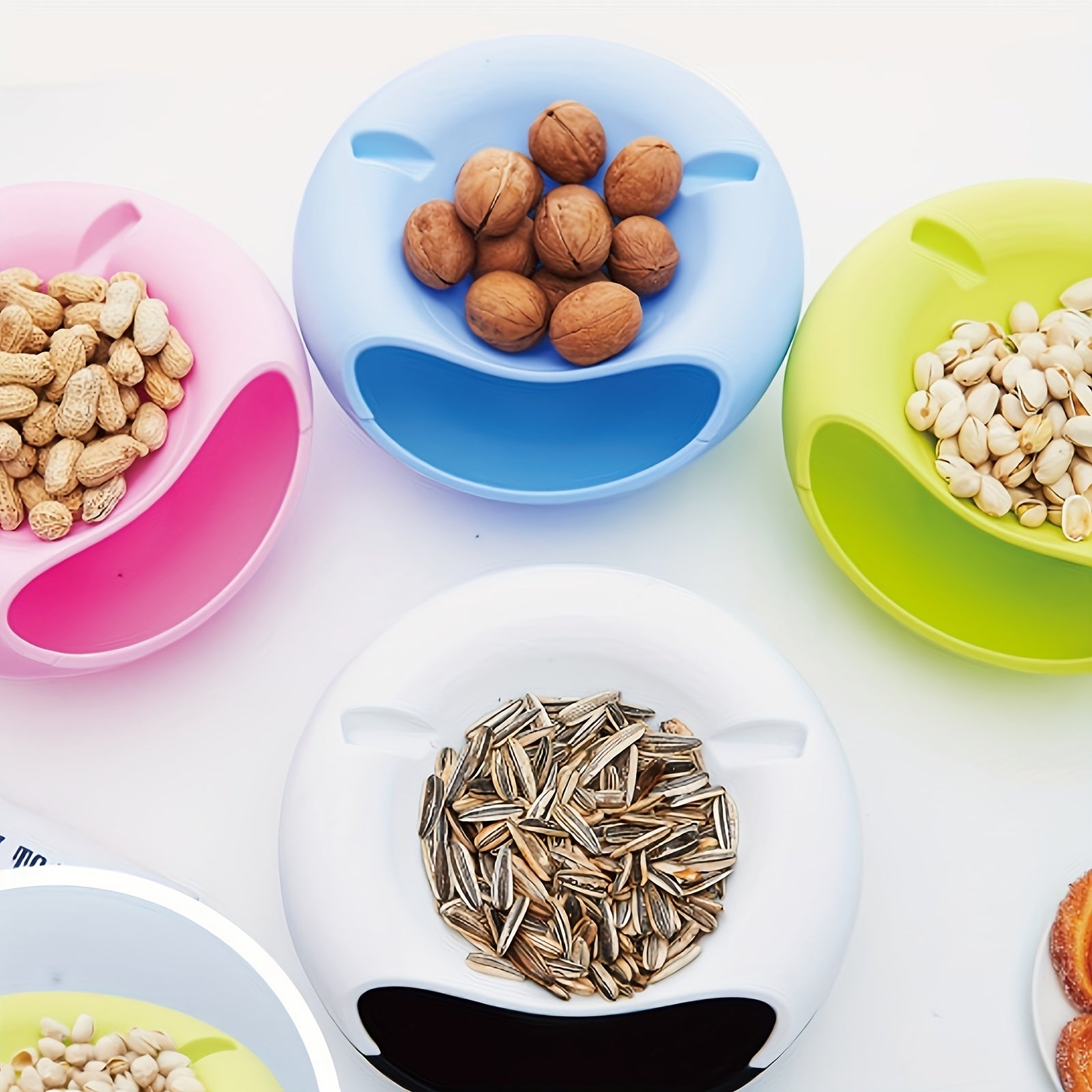 Caja de almacenamiento para semillas de girasol con doble capa desmontable y soporte para teléfono móvil