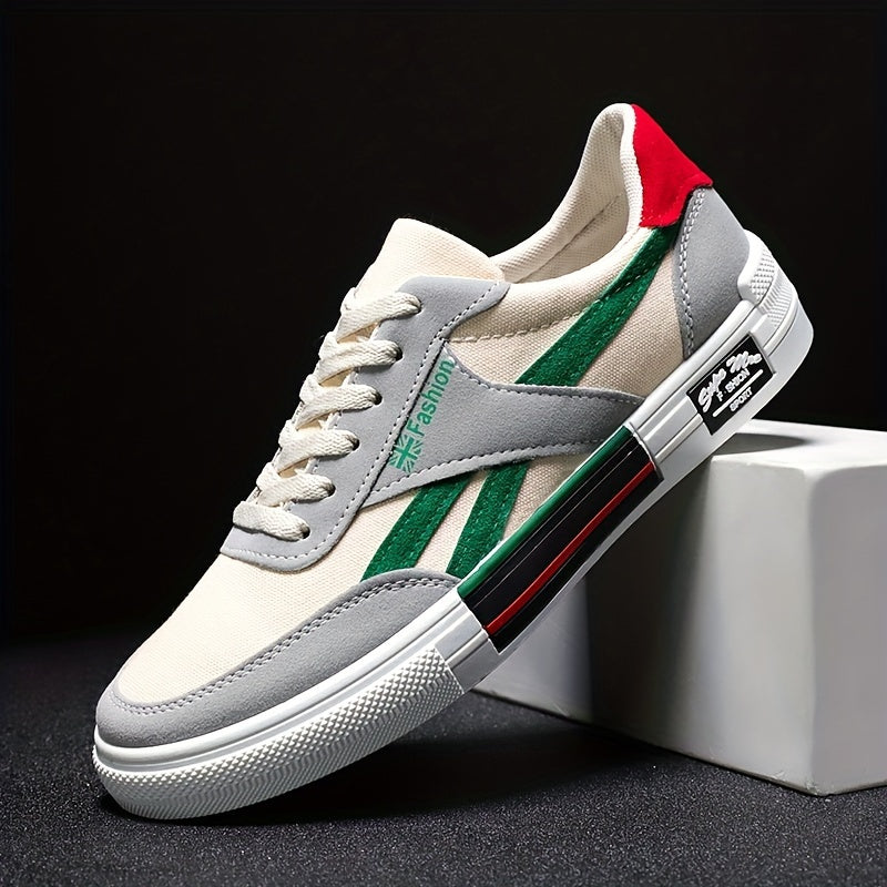 Men's Canvas Skateboard Sneakers Breathable Non-Slip Lace-Up Casual Street Style