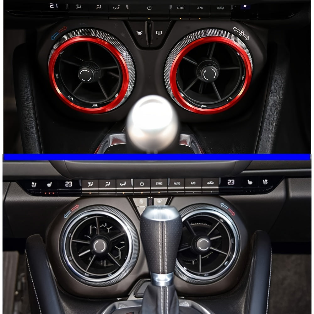 4pcs Aluminum Air Conditioner Knob Outlet Trim for Camaro 2016-2020