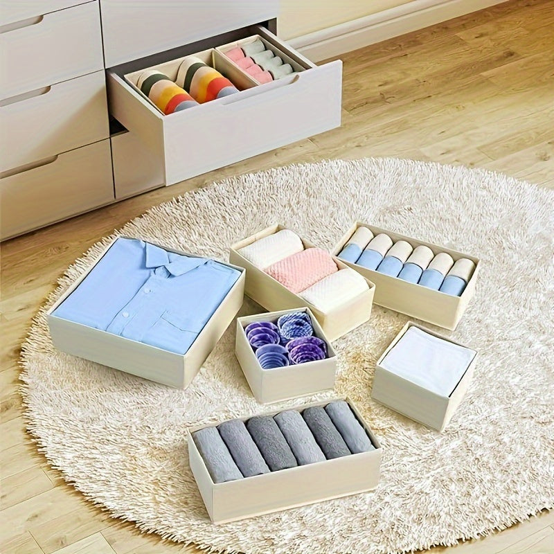 Juego de 12 organizadores de tela plegables para cajones para ropa, calcetines, sujetadores, corbatas, cajas de almacenamiento