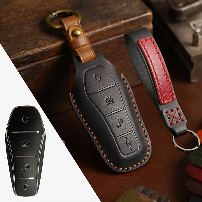 Unisex Leather Car Key Fob Cover Custom Fit Scratch-Resistant Protection