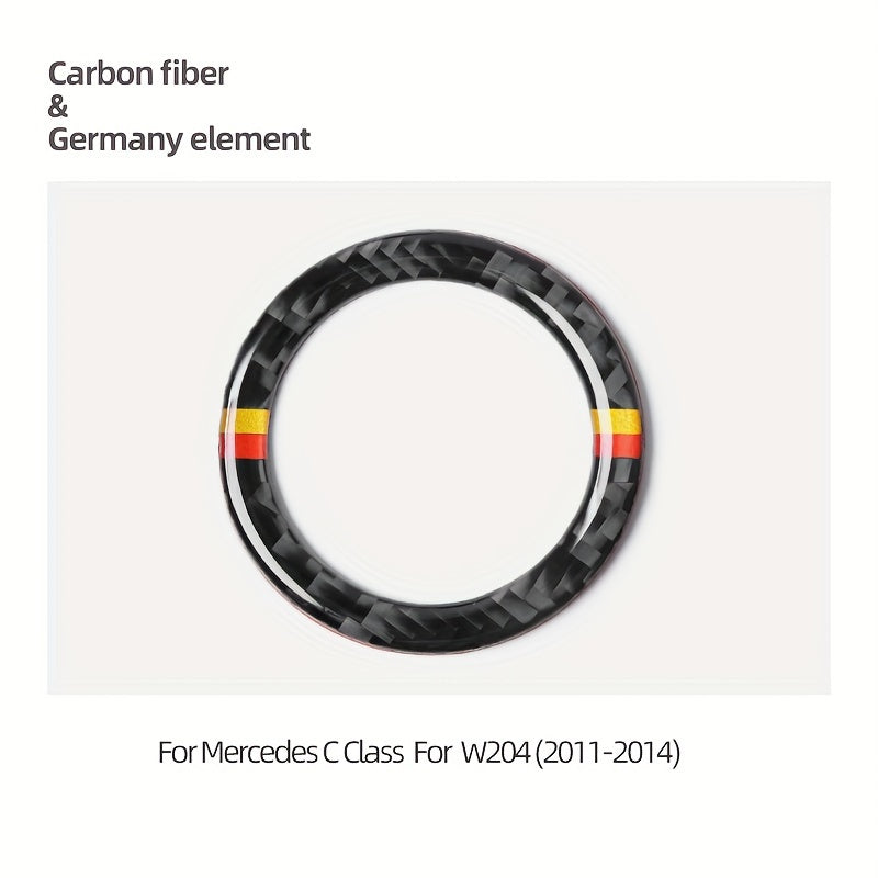 Mercedes Benz GLA C Class uchun Avtomobil Ichki Karbon Teri Kalit Bo'lagi Halqa Qoplamasi Yelimli Stiker