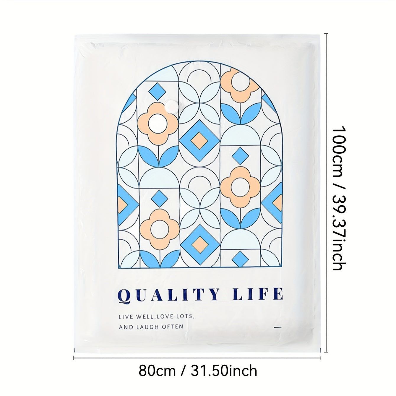 Vacuum Compression Storage Bags Set with Stained Glass Pattern for Clothes and Bedding
