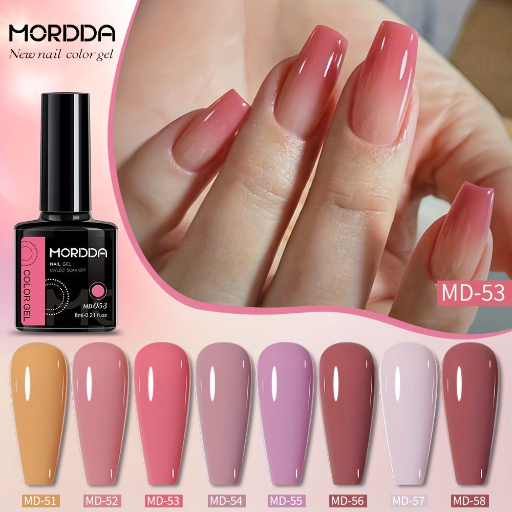 8Pcs Nail Polish Set Color Gel Glitter UV LED Manicure Kit Autumn Winter 2024