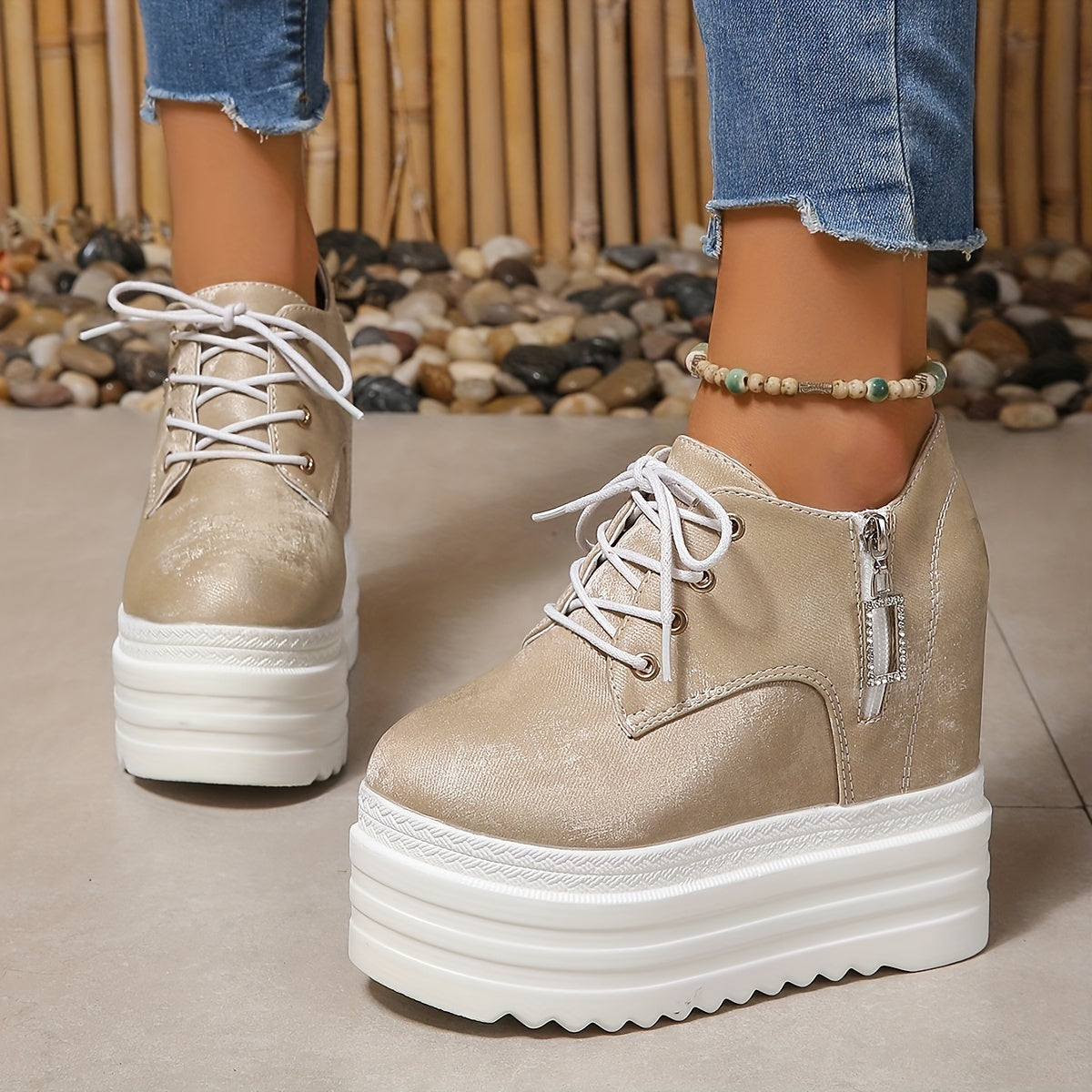 Women's Platform Sneakers Spring Autumn Thick Sole Casual Shoes