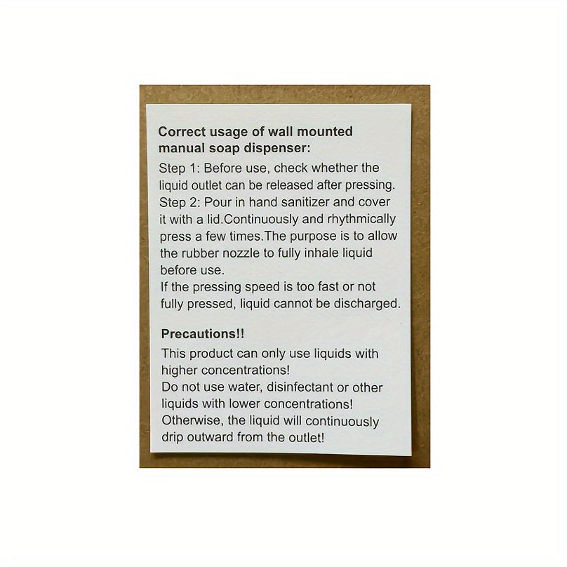 "Toshqinsiz Plastik Devorga O'rnatiladigan Sabun Dispenseri, Bosish Turi Nasos va Yapıştırıcı O'rnatish bilan Dush va Hammom Aksessuarlar uchun"