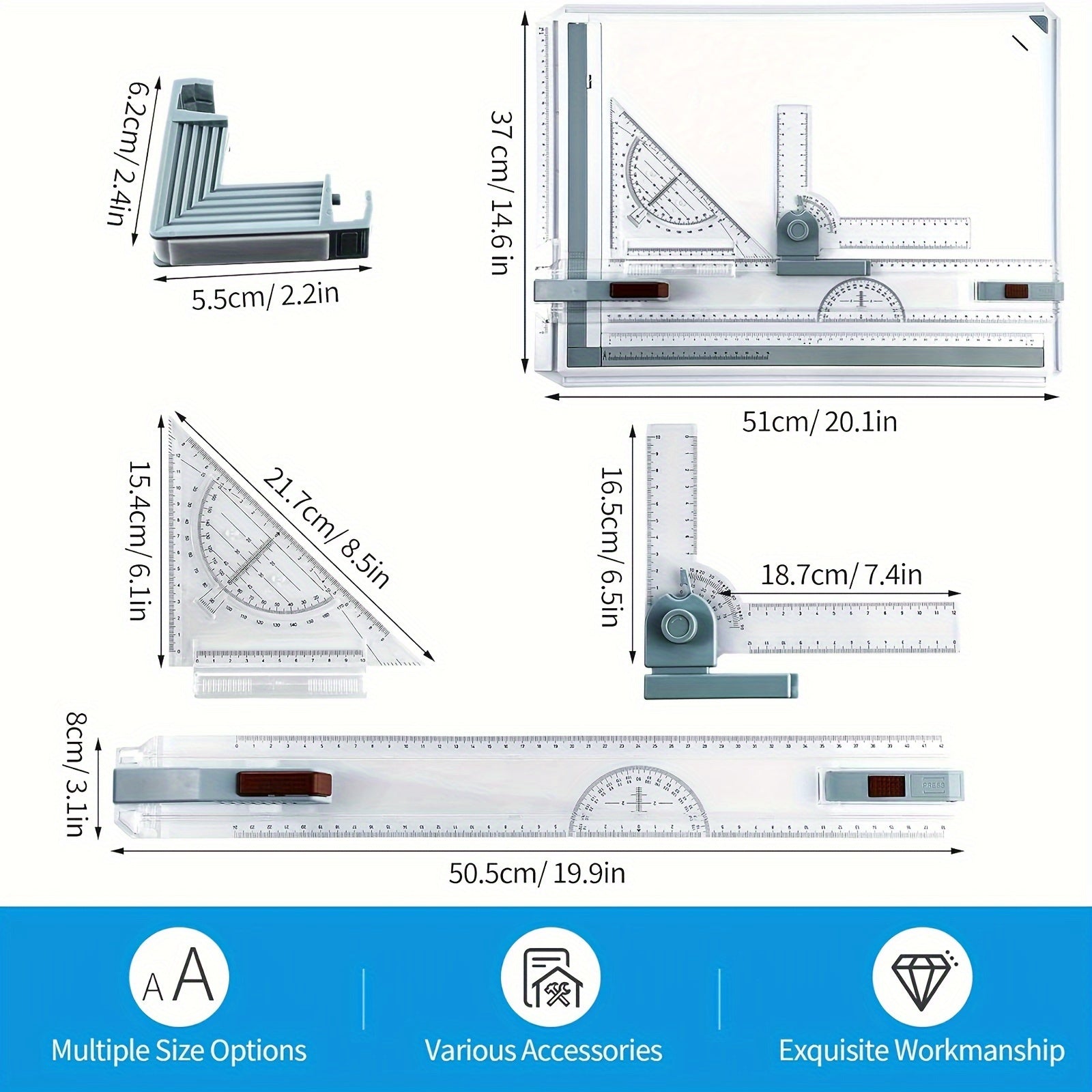 A3 Drawing Board Portable Precision Design and Measurement Tool for Home Office