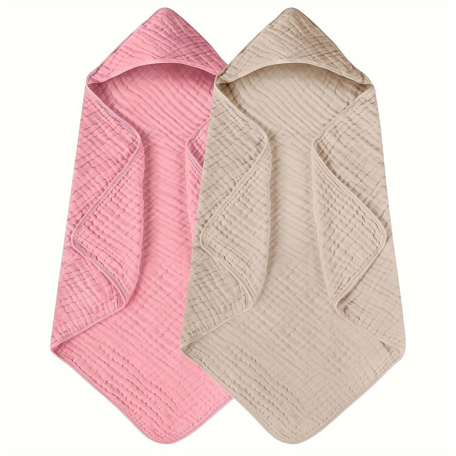Two-Pack Baby Hooded Towels Cotton Soft Absorbent for Infants and Toddlers