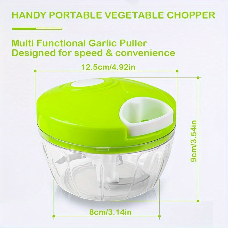 Hand Operated Food Chopper, Durable ABS, Vegetable, Nut, Herb Cutter