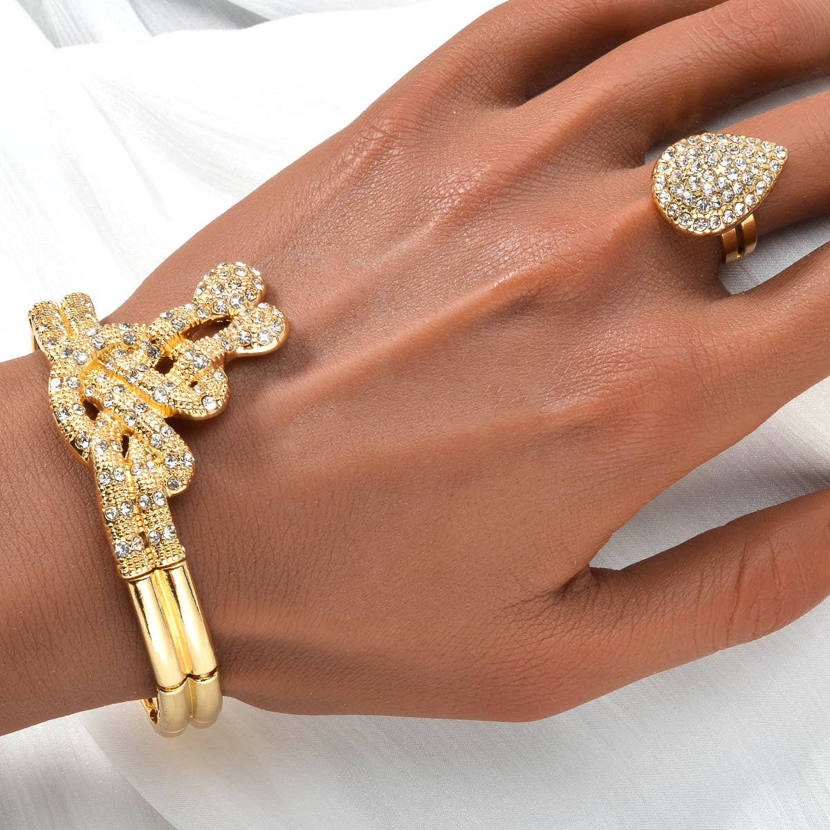 Винтажный ювелирный набор с геометрическими и музыкальными нотами, синтетический кубический цирконий, медь, включает ожерелье, браслет, серьги, кольцо