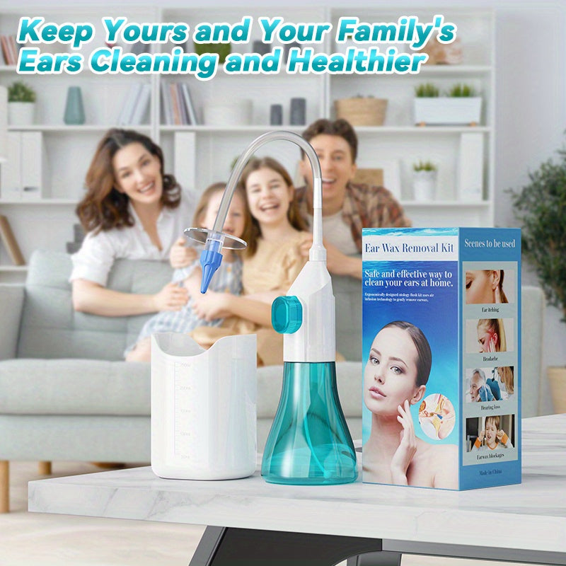 Ear Wax Removal Kit Manual Ear Irrigation Cleaner with Rinse Basin and 31 Reusable Tips