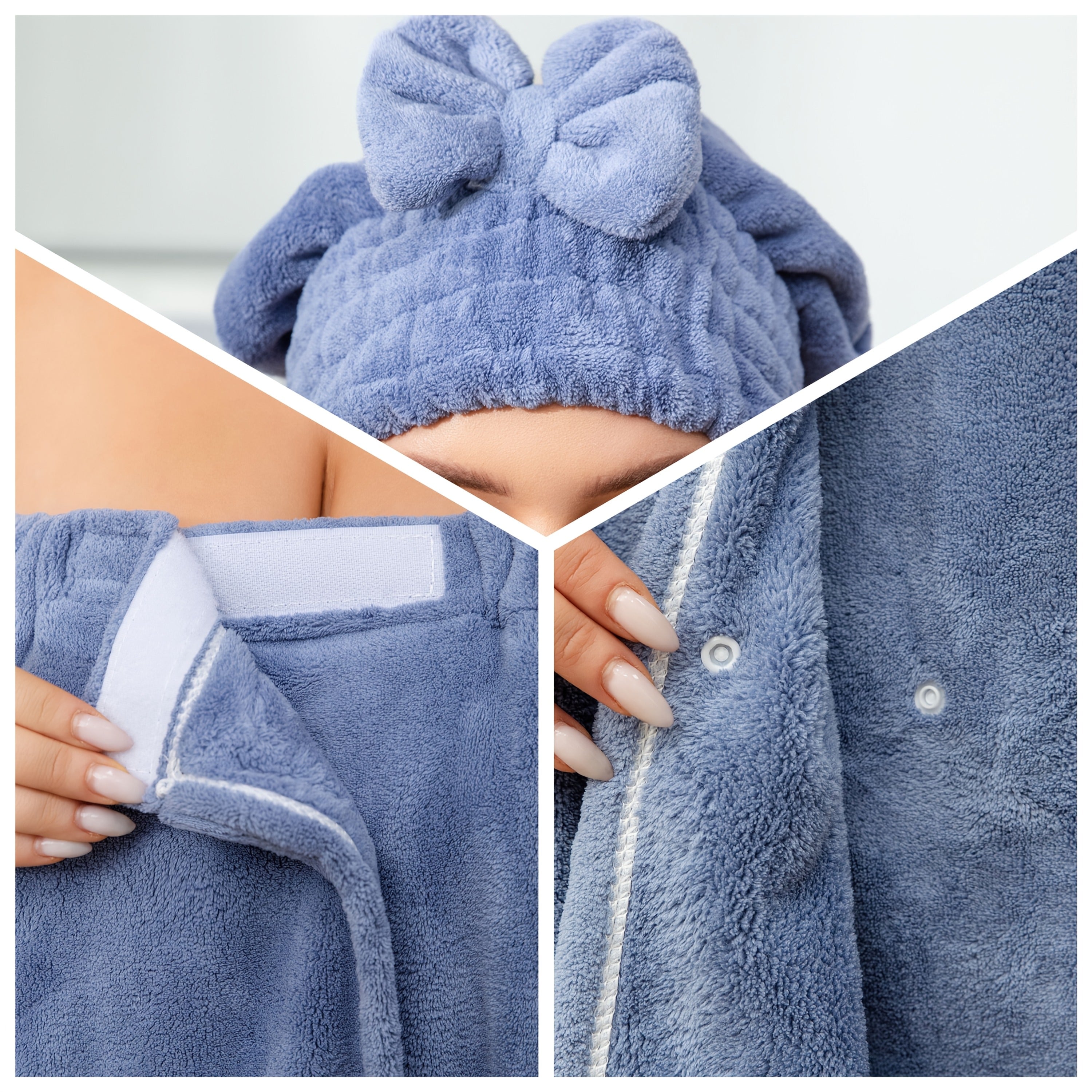 Plus Size Bathrobe for Men and Women Oversized Soft Cotton with Shower Cap