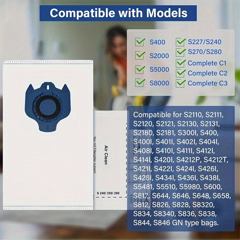 Replacement Dust Bags for Vacuum Cleaners Pack of 10 Synthetic Material Compatible with Multiple Models