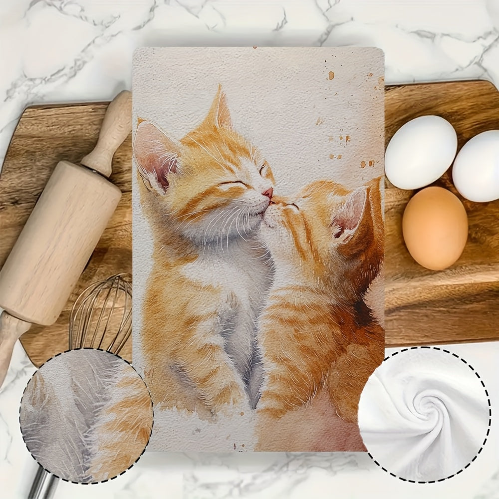 Set of 2 Ultra Soft Kitchen Towels 16x24 Inches Highly Absorbent Dish Towels