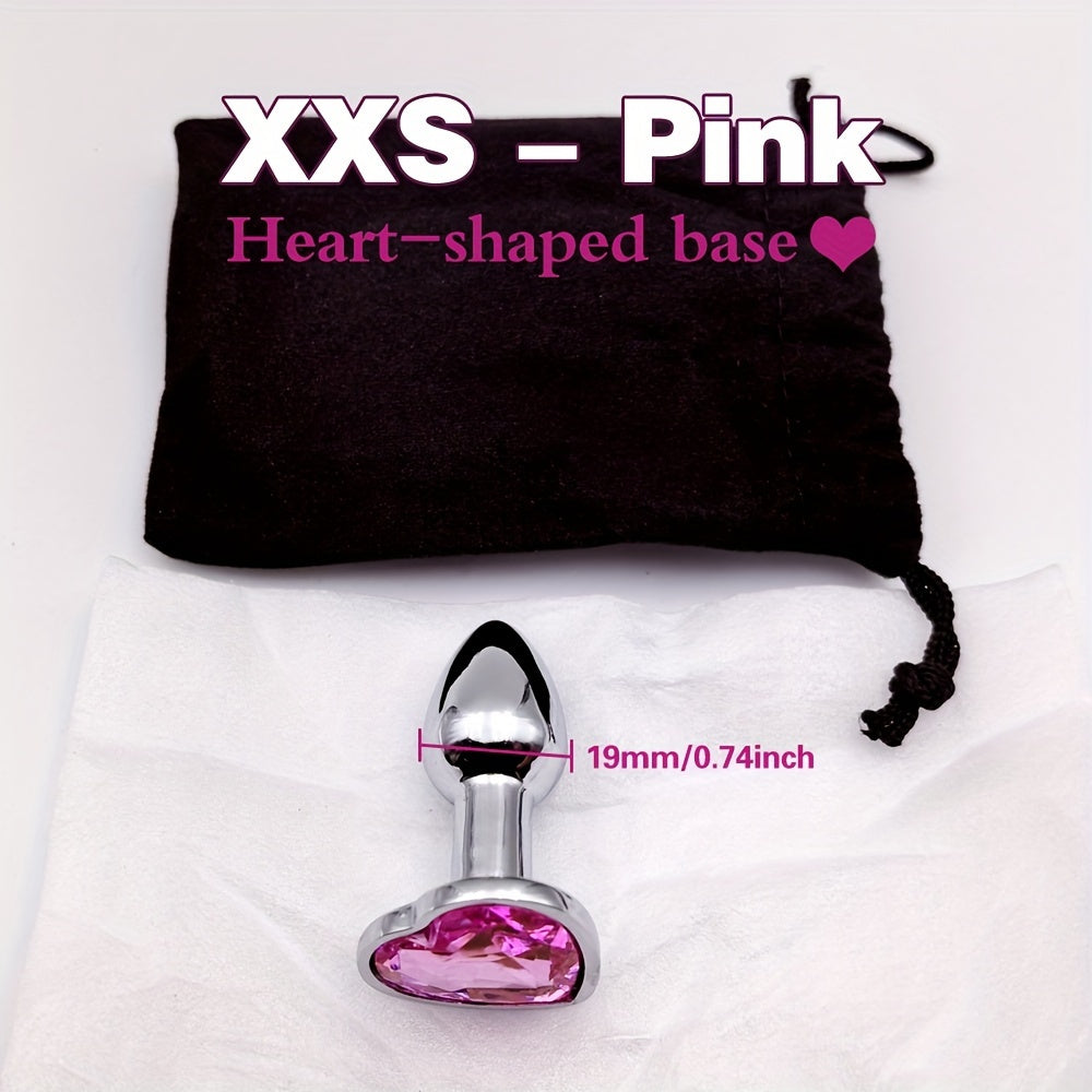 Adult Waterproof Mini Metal Anal Plug with Gemstone Base, Beginner-Friendly