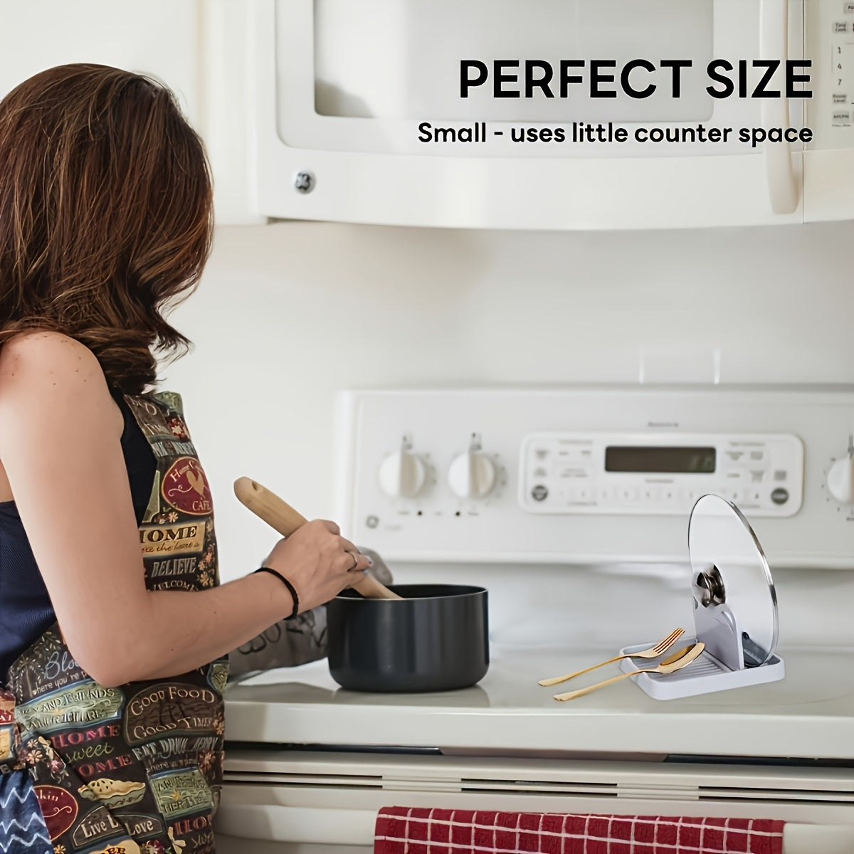 Estante de almacenamiento de plástico para cocina, de uso múltiple, para montar en la pared o en la encimera, soporte para cucharas y cucharones