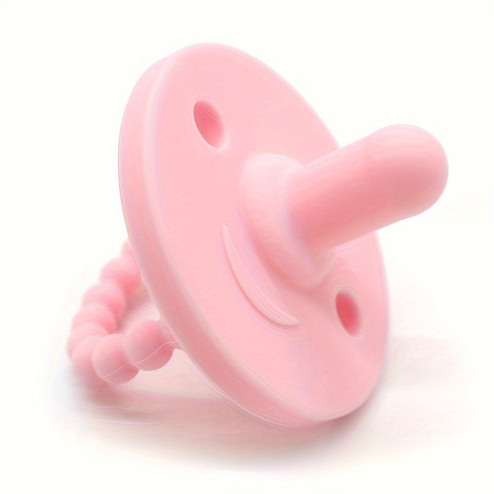 Soft Silicone Pacifier for Newborns with Cute Round Shape Teething Soother