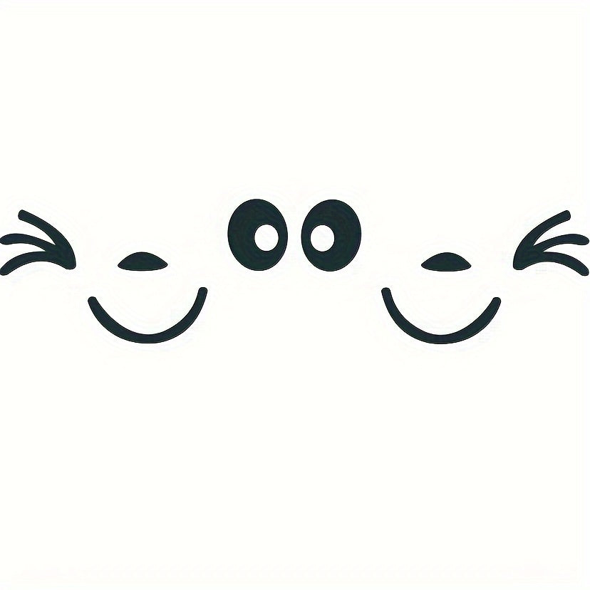 Joyful Face 3D Car Mirror Decal Stickers Rearview Side Vinyl Decals