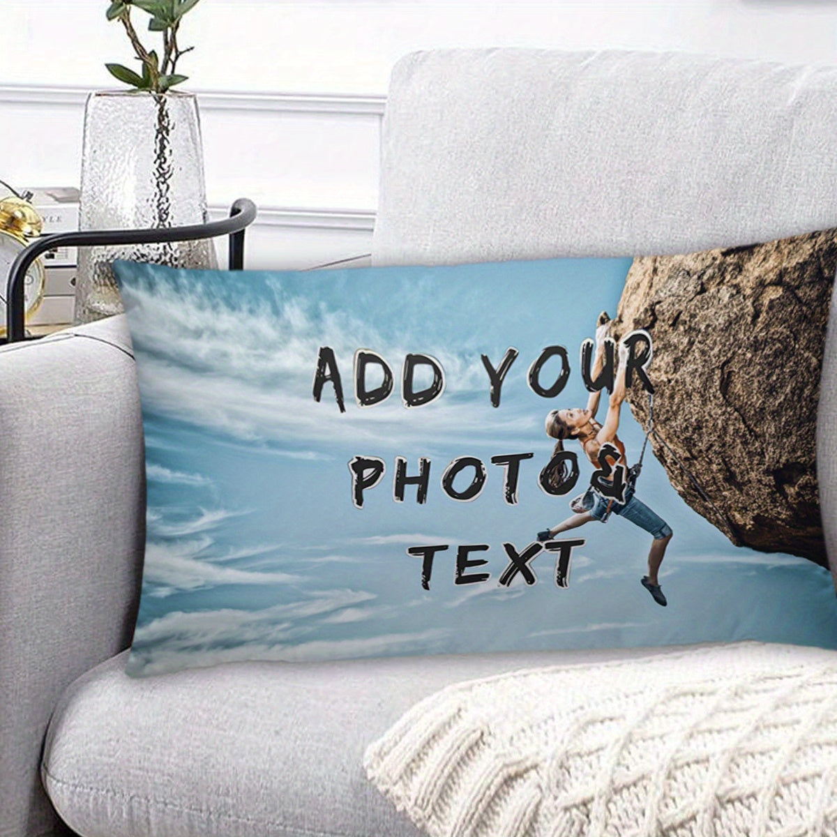 Personalized Photo Pillowcase 30x50 cm Double-Sided Printing Short Plush Climbing Enthusiast Gift