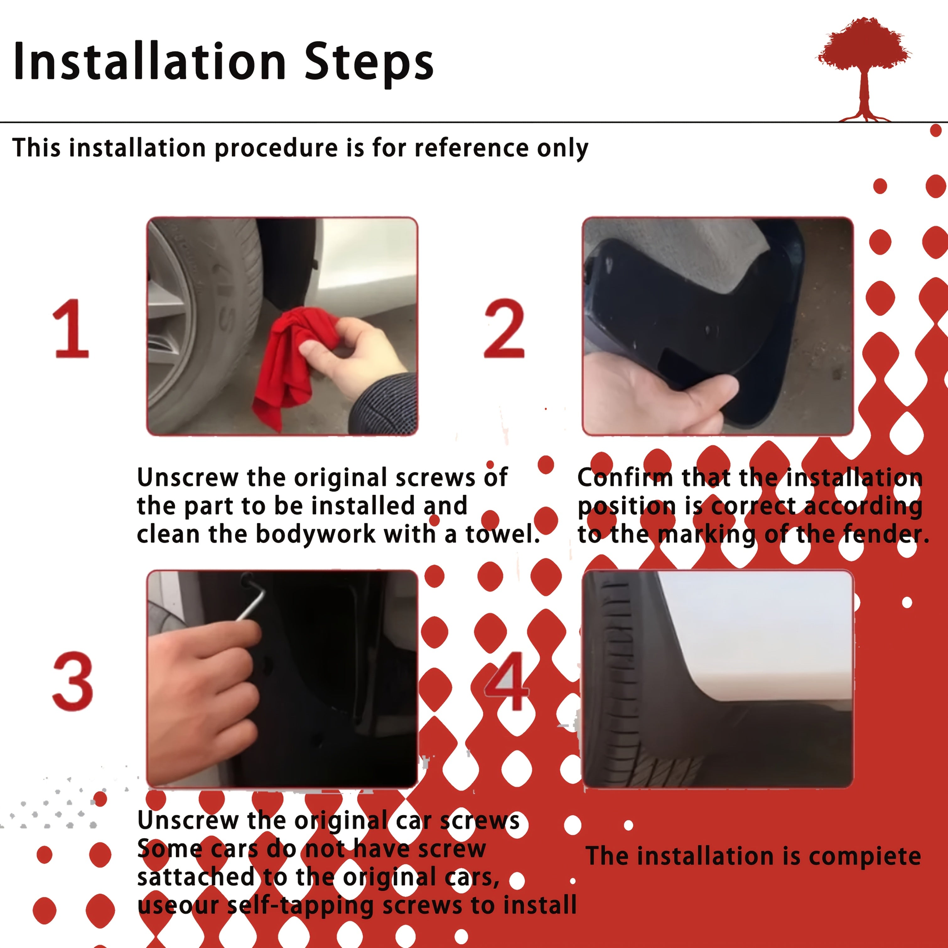 4 шт. автомобильные брызговики из ПП для бездорожья передние и задние, прочные
