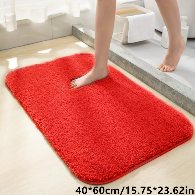 Alfombra de baño de felpa de secado rápido con respaldo antideslizante de espuma viscoelástica y alfombra de fibra esponjosa para inodoro