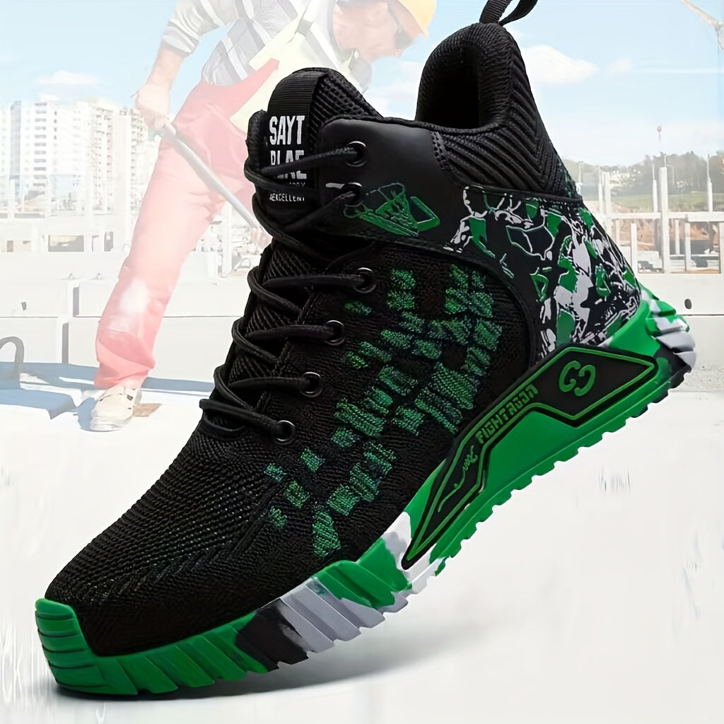 Unisex Steel Toe Safety Shoes Puncture-Resistant Breathable Mesh Work Sneakers