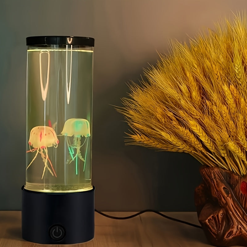 LED Jellyfish Mood Night Light Dimmable Color Changing Tabletop Indoor Night Lamp